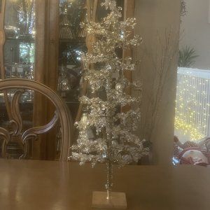 Rachel Zoe  Holiday  Rachel Zoe Gold White Clear Crystal And Glitter Christmas Tree  Poshmark